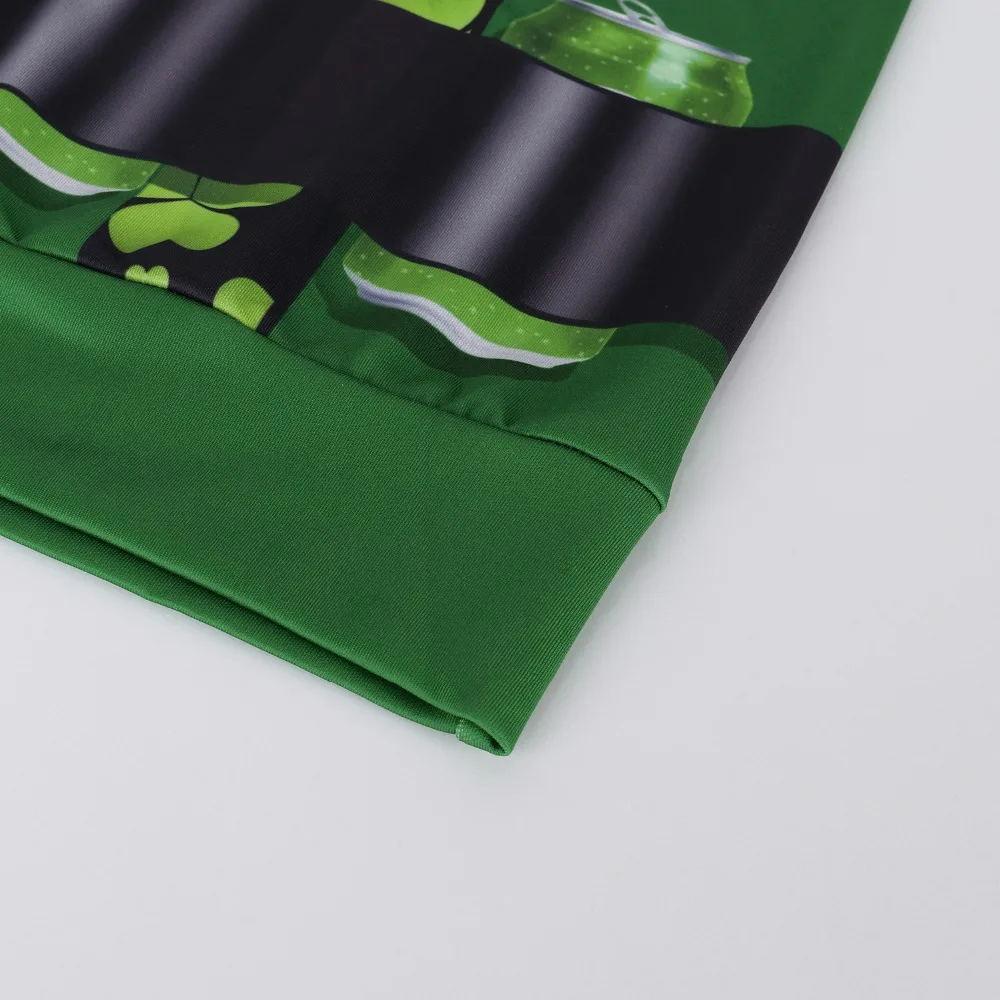 Irish St. Patrick's Day Shamrocks 3D Print Tie Fake Straps Men/women Hiphop Streetwear Sweatshirts Boy Modis Cool Green Clothes