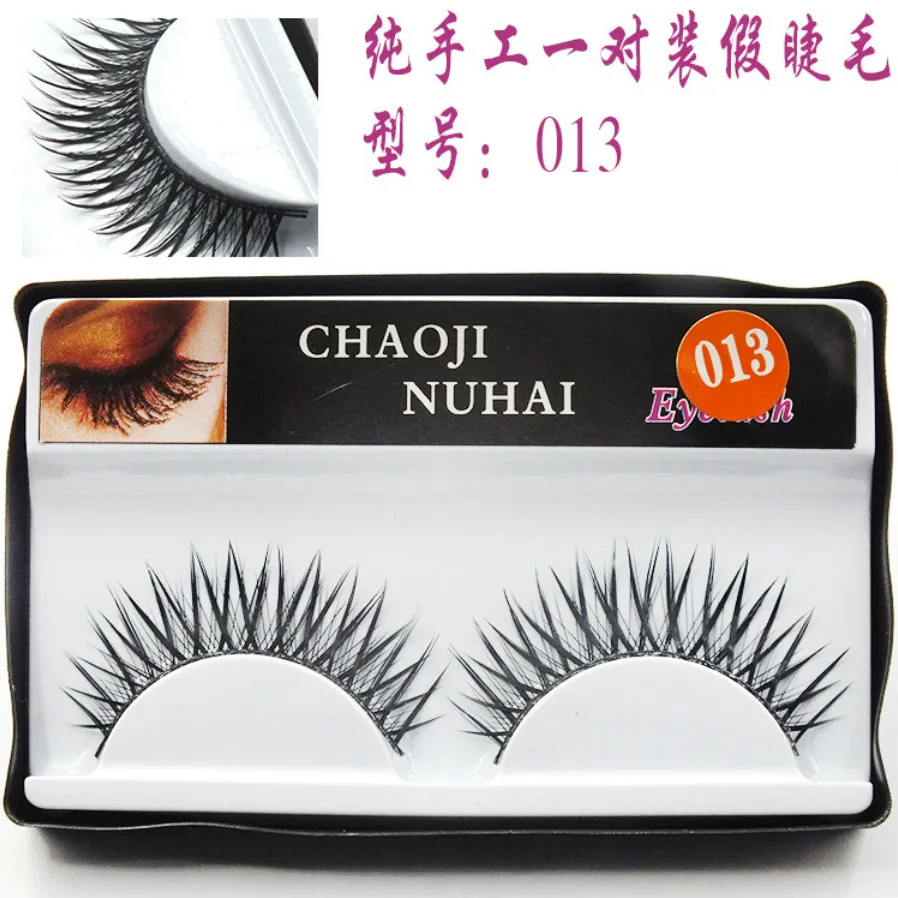 1 Pair Sell Natural Cross-grade Eyelashes Korea Natural Nude  Makeup Long False Eyelash Handmake Eye Lashes Makeup Kit Gift #013