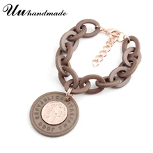 Модный женский акриловый браслет с шпрингельным замком