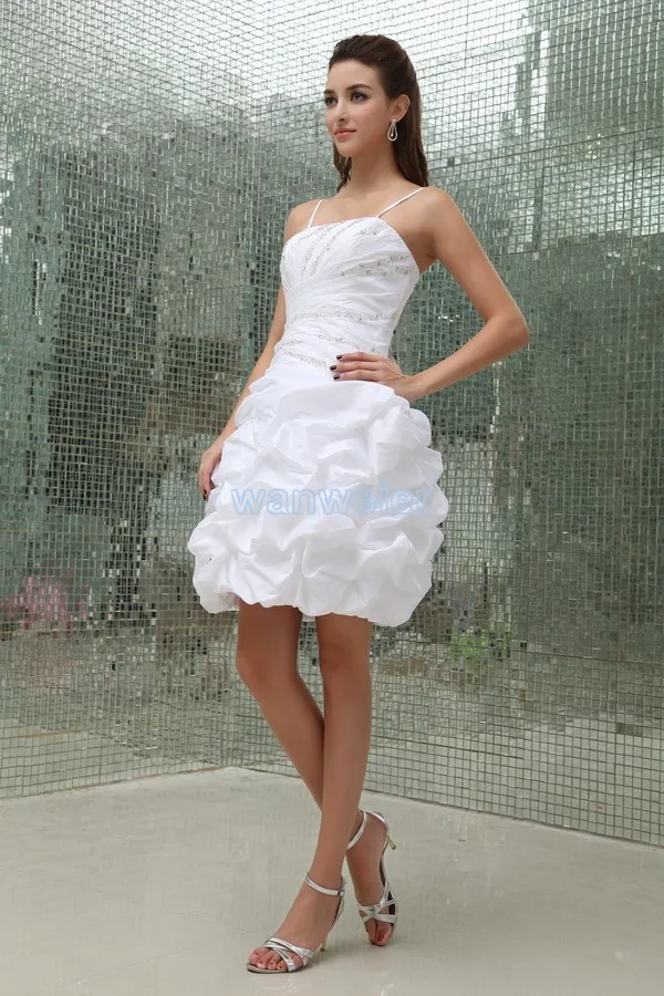 Дизайн vestidos formales ручная работа белые тафта Вечерние Сексуальные Короткие мини платья подружки невесты