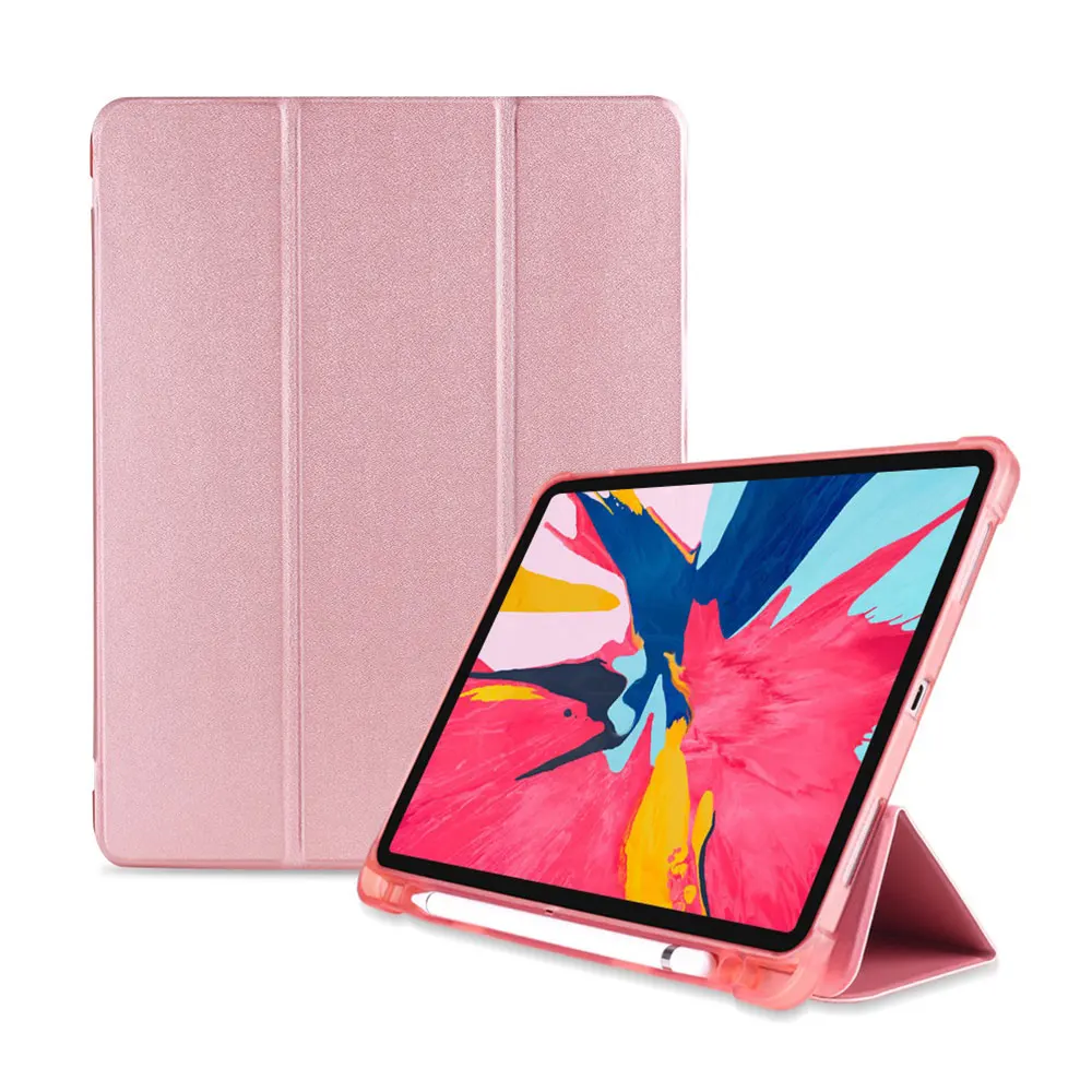 Умный чехол для iPad 9,7 дюйма с держателем карандаша силиконовый мягкий чехол для iPad Air 2/Air 1 чехол Funda 9,7 - Цвет: Rose gold