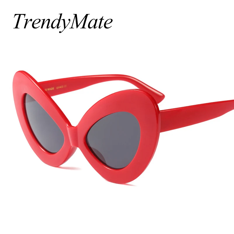 Женские солнцезащитные очки TrendyMate цветные роскошные кошачий глаз с плоской