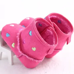 Зимние детские зимние ботинки для малышей сердце обувь Детские трубки обувь мягкая подошва маленькие девочки ходунки
