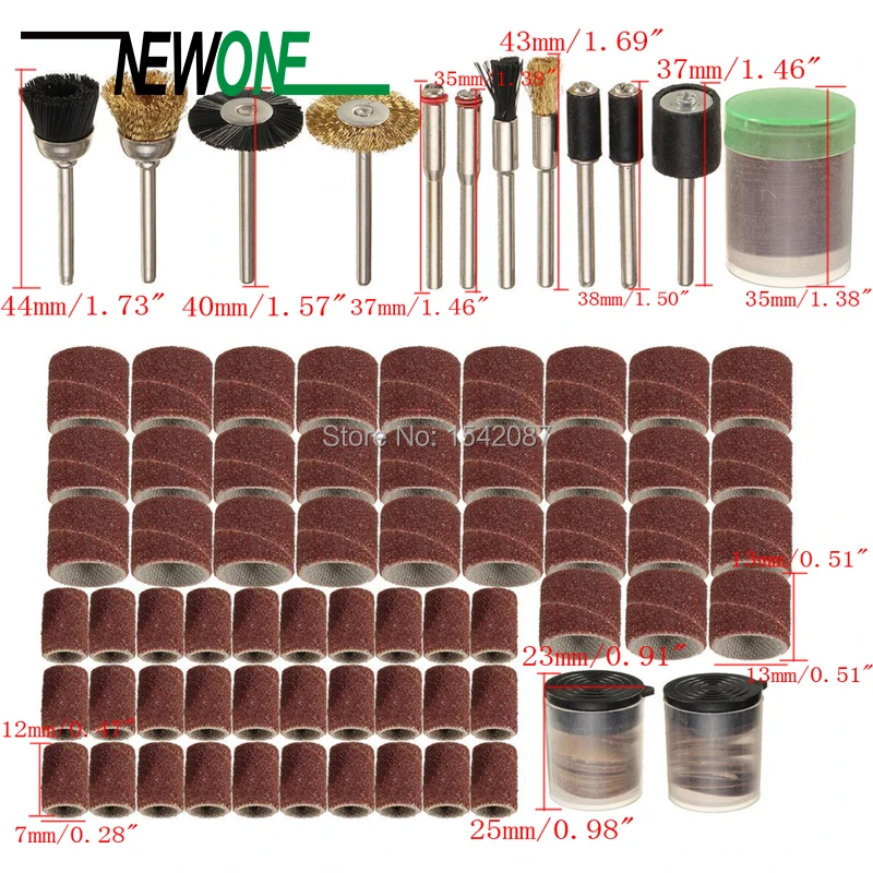 Newone 150 шт. роторный Электроинструмент подходит для Dremel 1/8 "хвостовик шлифовальный польский аксессуар набор бит для роторной машины