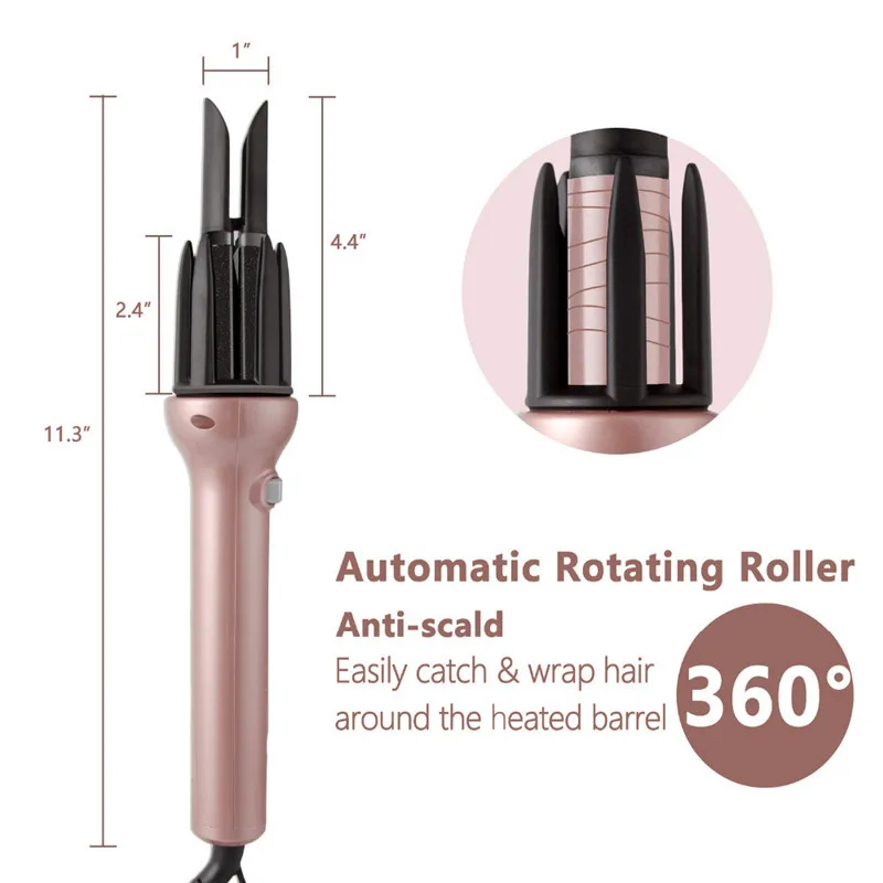 Curling Iron Automatic Hair Curler Ceramic Professional Auto Wand Curling Iron 28 mm Inch Barrel Dual Voltage