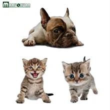 Maruoxuan 3D Animal Cat Dog Pets Wall Sticker Bathroom Toilet Wall Stickers DIY Cute For Kid Baby Bedroom Home Decor Waterproof