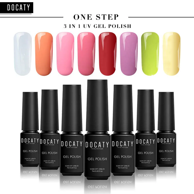 Гель лак Docaty One Step 3 в 1 Гибридный полуперманентный эстмальтовый полигель