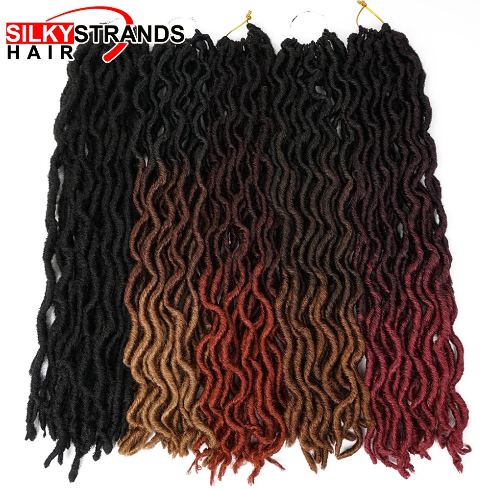 Ombre Faux Locs Curly Crochet Hair 20inch 24 strands/pack Dread Locks Synthetic Crochet Braids Hair Extensions