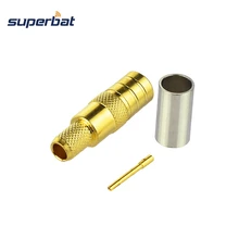 Superbat радиочастотный коаксиальный разъем SMB обжимной штекер прямой разъем для LMR195/RG58/RG400 кабель