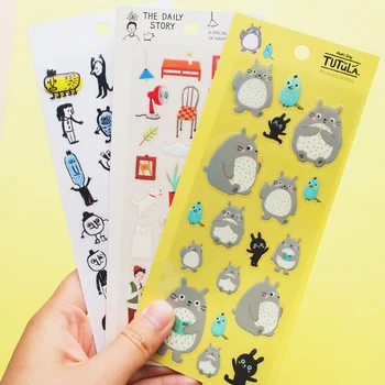 

1 Sheet Kawaii Totoro Cartoon Adhesive Sticker Waterproof DIY Diary Phone Bottle Decor Stick Label