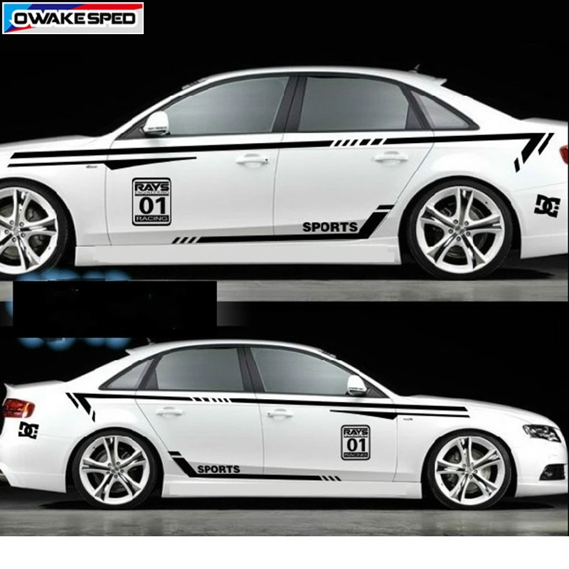 

Racing Sport Styling Waist Lines Decal Customized Car Body Whole Vinyl Stickers For Toyota Honda Audi A4 A5 A6A7
