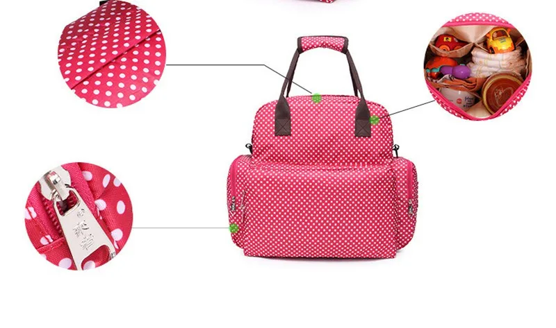 343412cm Fashion Baby Diaper Bags Backpack Nappy Changing Bag For Mom Dot Women Messenger Tote Mother Maternity Bag Ladies (15)