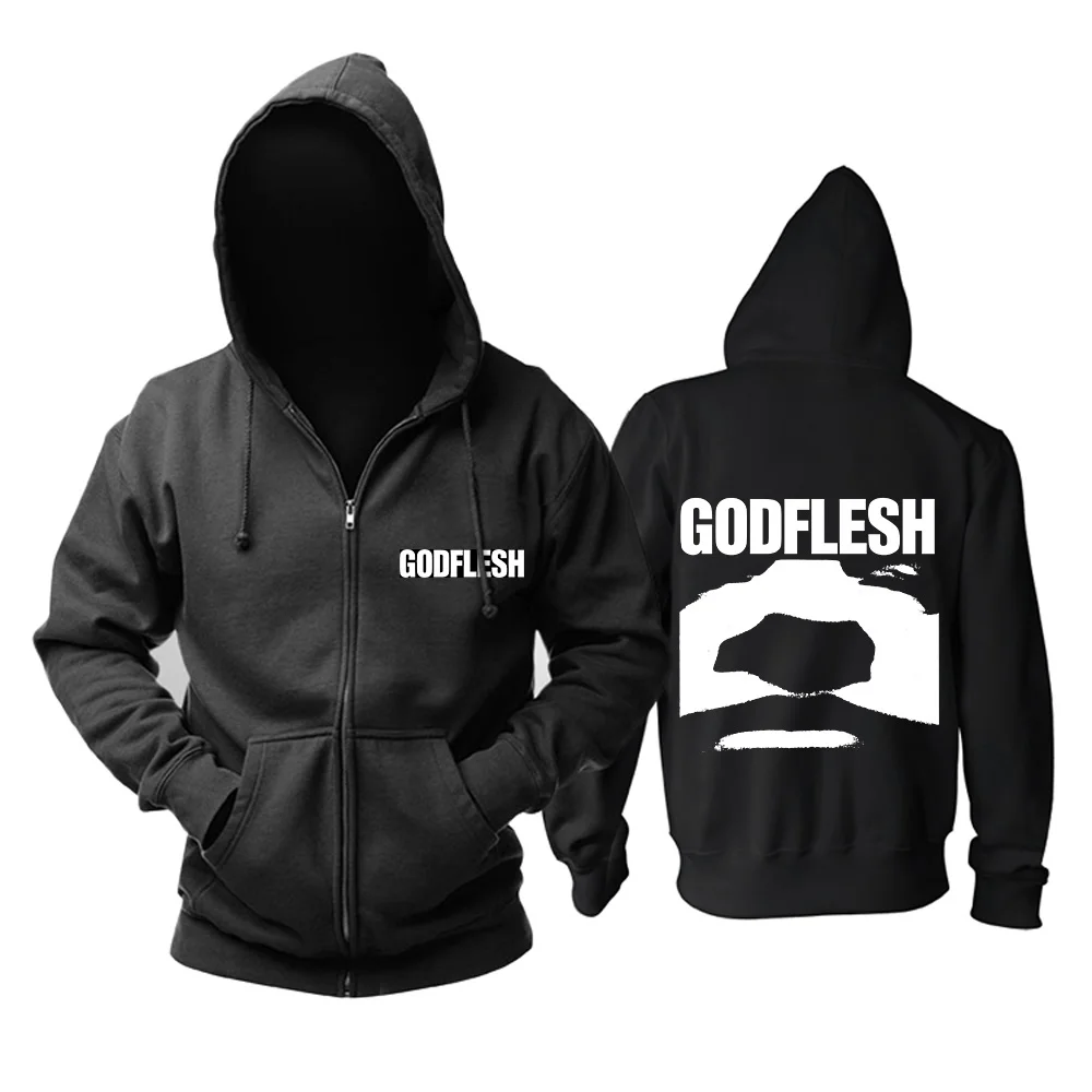 

2 designs Zipper Sweatshirt Nice soft and warm English industrial metal band Godflesh Rock black hoodies punk sudadera fleece
