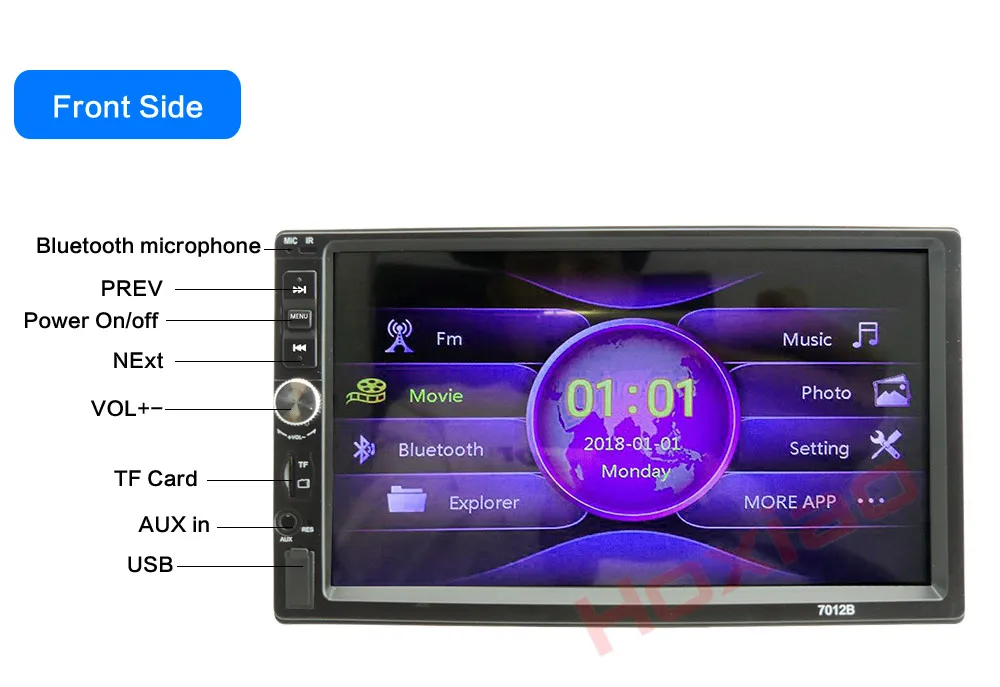 Hoxiao 2 din Bluetooth Мультимедиа USB 2din Авторадио автомобильный монитор заднего вида Автомобильный Радио " HD плеер MP5 MP4 MP3 сенсорный экран