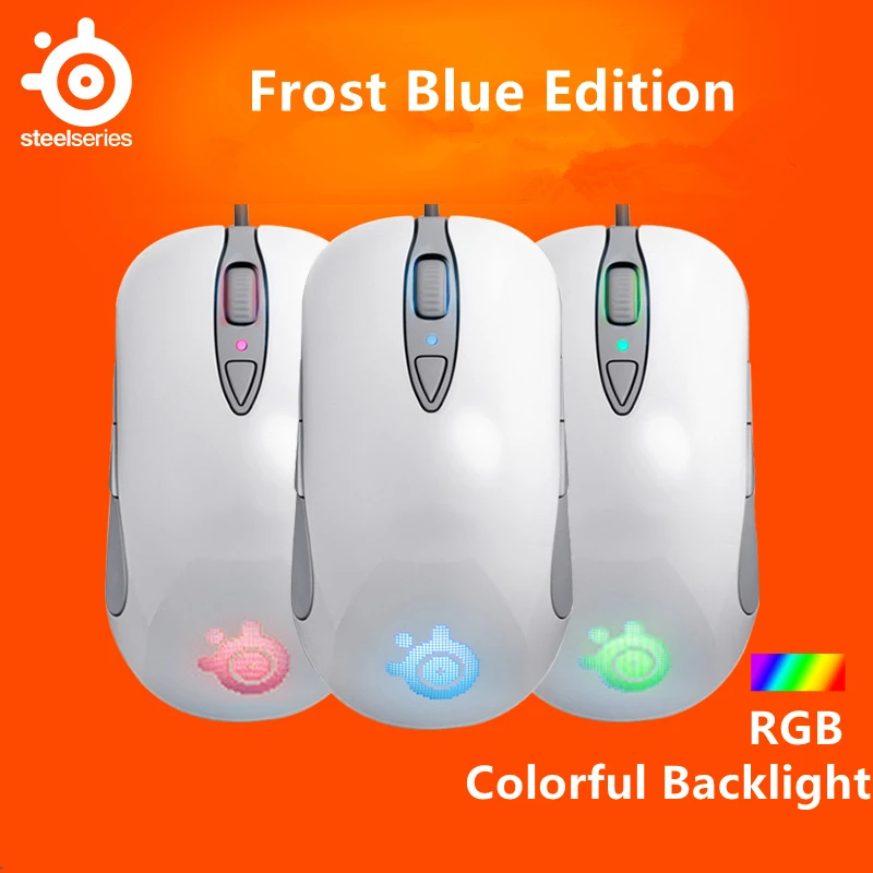 Бесплатная доставка оригинальная игровая мышь Steelseries сэнсэй сырой Frost Blue V2 Edition
