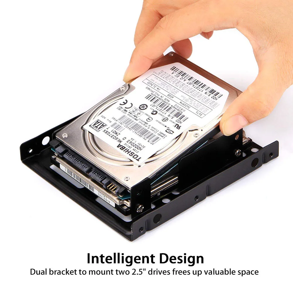 Metal Dual 2 5 To 3 5 Hard Drive Bay Mounting Bracket 2 X 2 5 To 3 5 Hdd Ssd Mounting Bracket Ssd Adapters Aliexpress