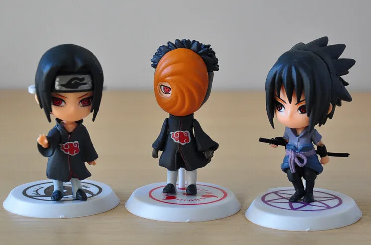 6pcs/lot 7cm Japan Jump Comics Naruto Action Figures Kakashi Sakura Sasuke Itachi Obito Gaara PVC Toys Model Figurine