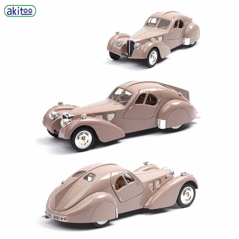Akitoo Bugatti 57SC классическая модель автомобиля антикварная имитационная игрушечный