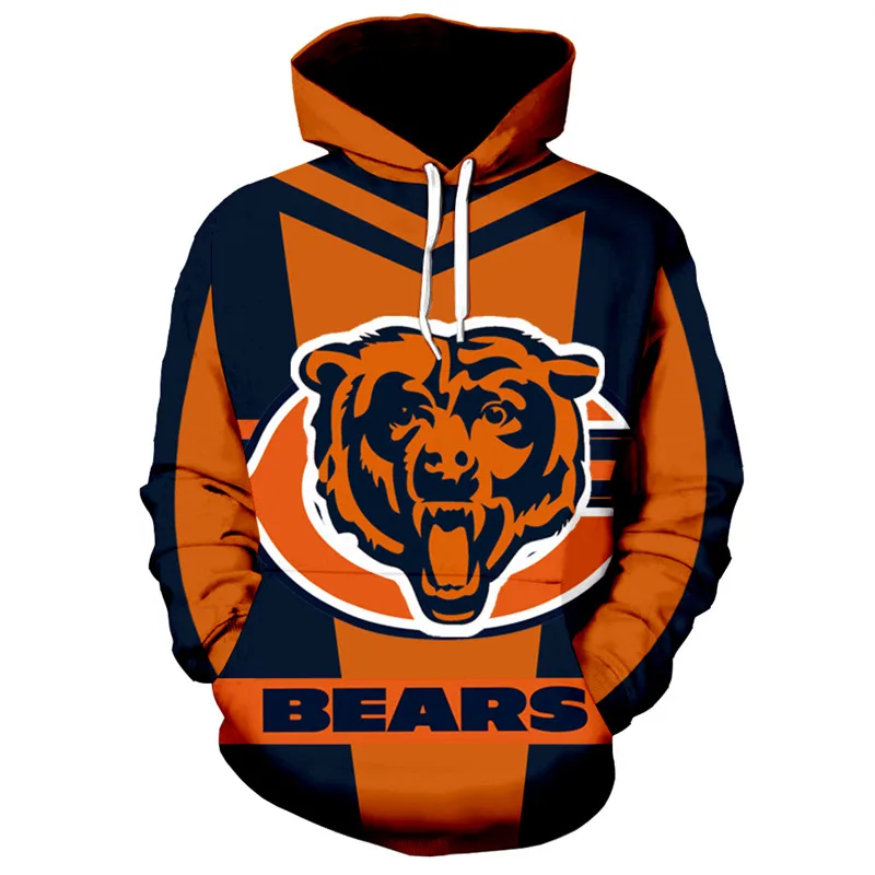 PLstar Cosmos American football Fashion 3D hooded sweatshirt cool pullover Chicago Bears Dropshipping 
