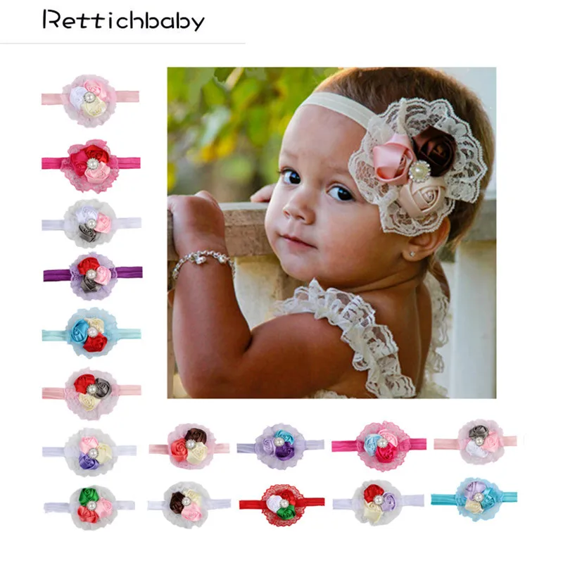 Baby Kids Girls Lace Flower Hairband Headband Dress Up Head band Baby FlowerBand