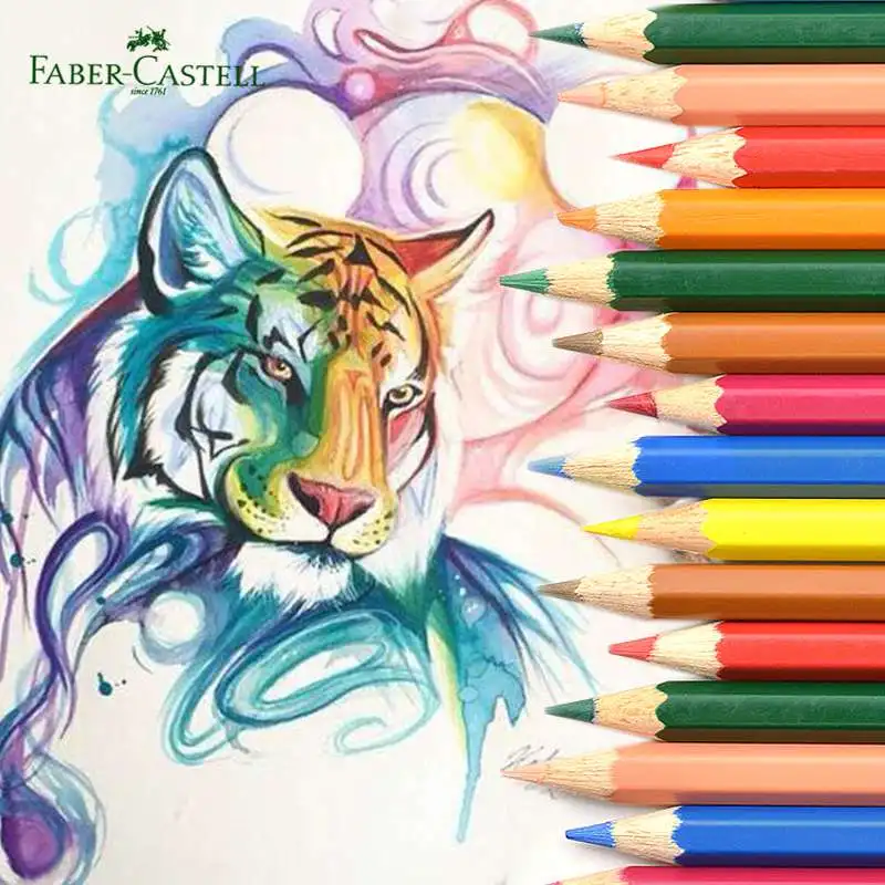 72 Faber Castell Watercolor Parrot Pencils Set Pencil Turns To Paint Non Toxic Smoonth Rich Colors With Paint Brush Free|Colored Pencils| - Aliexpress