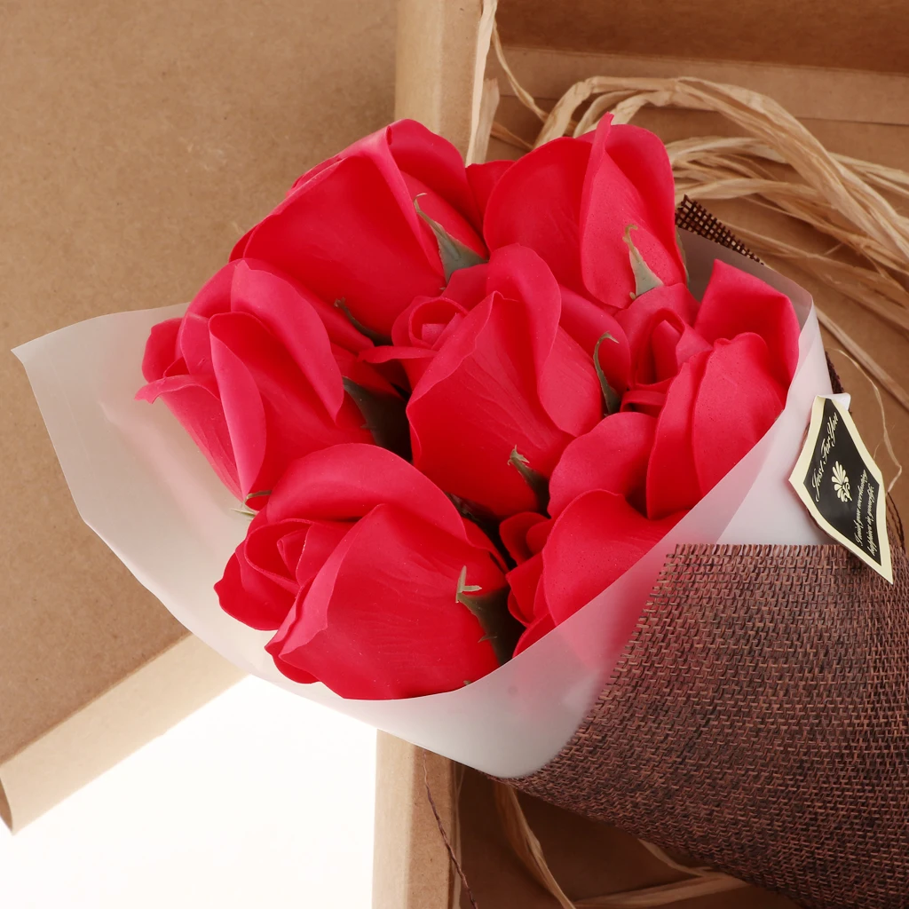 7pcs Soap Rose Flowers Box Birthday Creative Wedding Valentine Gift