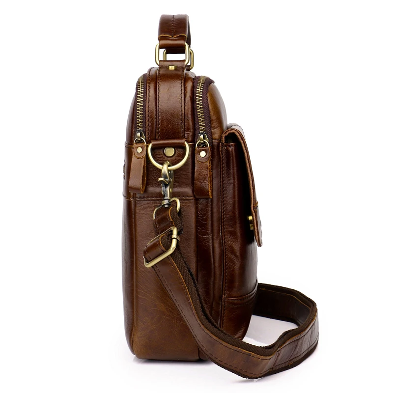Koop Echt Lederen Schoudertas Mannen Messenger Bags Rits Ontwerp Mannen Commerciële Aktetas Flap Pocket Crossbody Tas 2018 Nieuwe Zznick