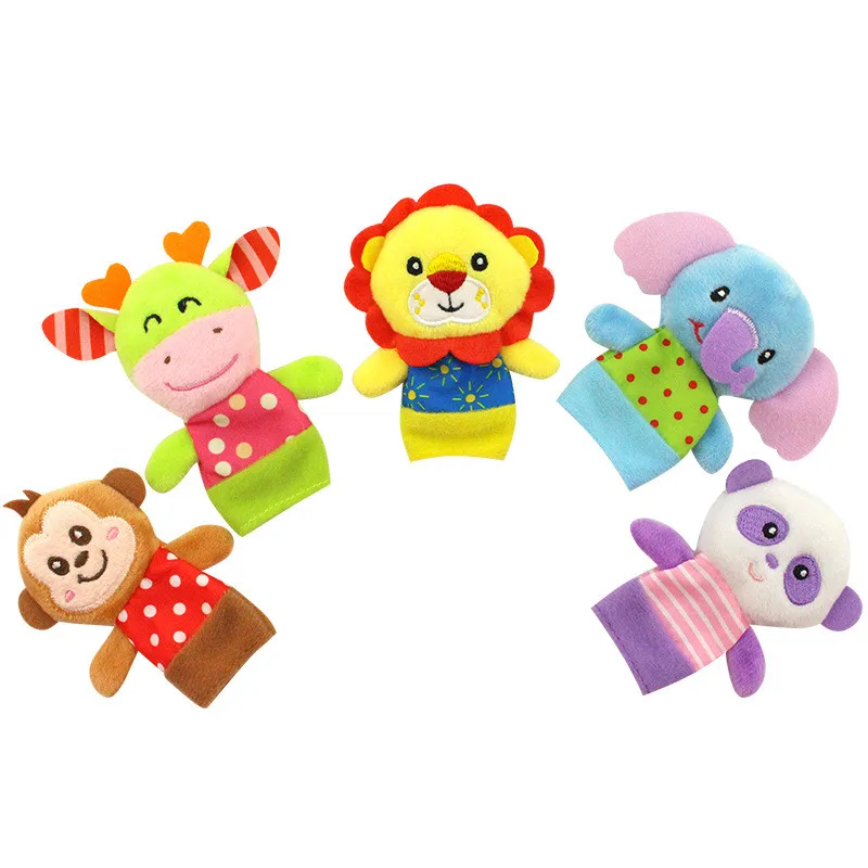 5 шт. набор игрушек животные-марионетки на пальцы ткань кукла ребенок развивающая рука мини животное плюшевый набор игрушек ручной марионетки - Цвет: figure puppet new