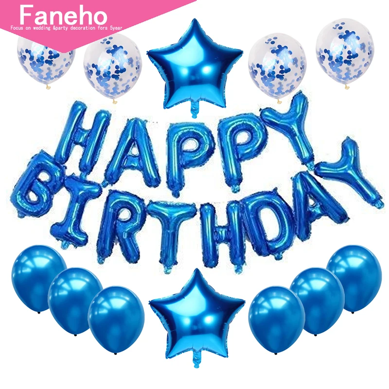 

16 Inch Letter Happy Birthday balloon Birthday Party Decoration Kids Event Supplies helum balloons