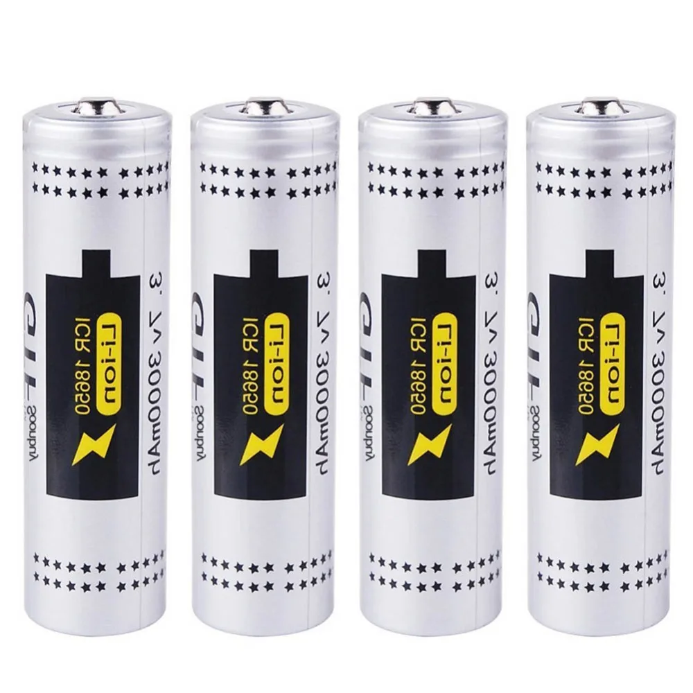 Gtf 4 Pz 3.7 V 18650 Batteria Di Capienza Reale 3000 Mah Li-Ion Ricaricabile A Batteria Per La Torcia Elettrica Della Torcia Di Trasporto Di Goccia Le