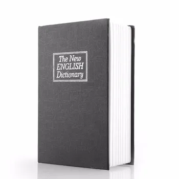 

High Quality Black Dictionary Hidden Secret Book Design Valuables Secretive Money Cash Box Security Code Key With Lock Gift
