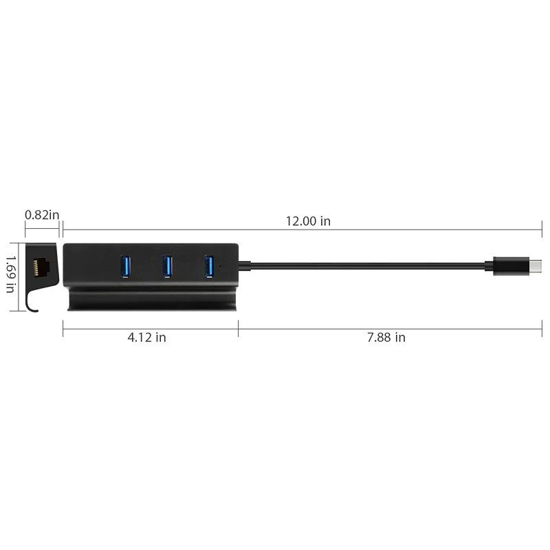 DZLST USB док-станция USB C 3,1 к RJ45 гигабитный Ethernet адаптер USB 3,0 3 порта разветвитель LAN type C концентратор для Macbook с держателем для телефона