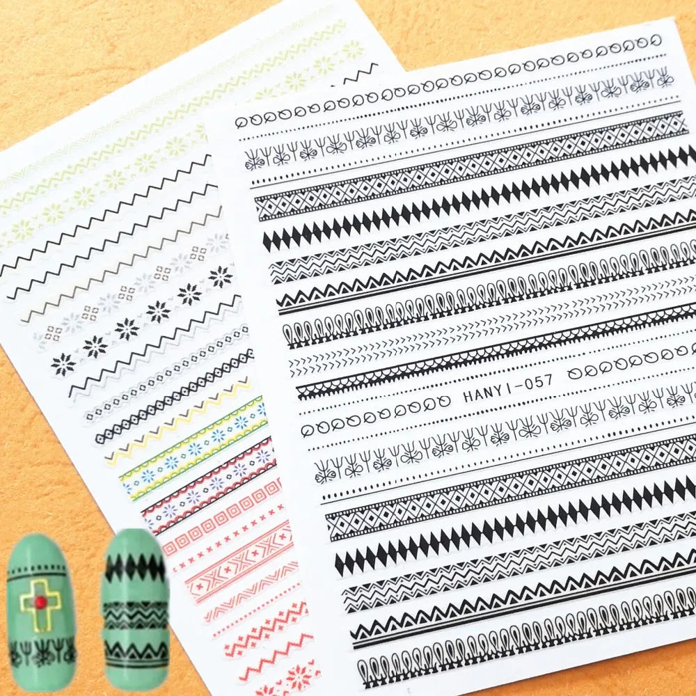 

Newest HANYI-127 line 3d nail art stickers Japan Korea style nail decal stamping template DIY nail decorations tools nail wraps