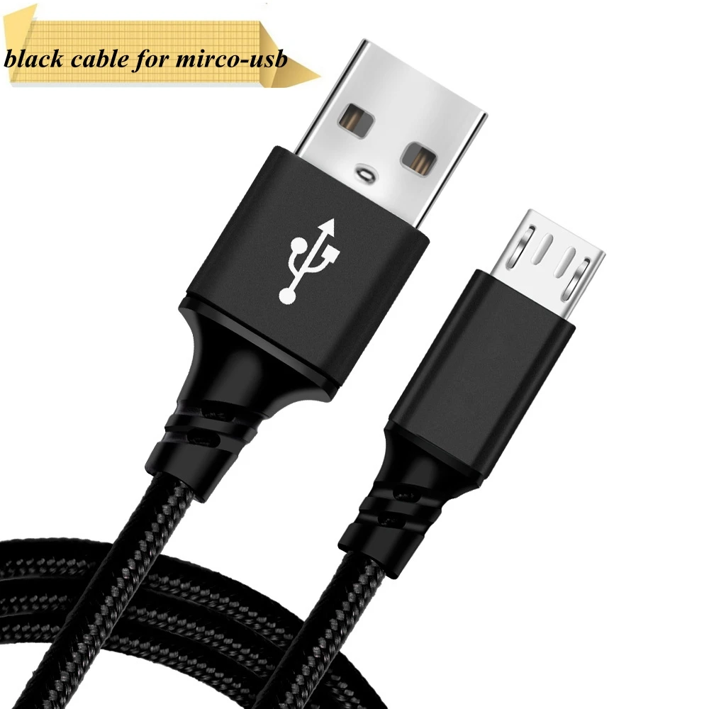 Олаф микро USB кабель 2.4A тканый Быстрая зарядка USB кабель для передачи данных для samsung Xiaomi LG планшет Android мобильный телефон usb зарядный шнур - Цвет: black mirco usb