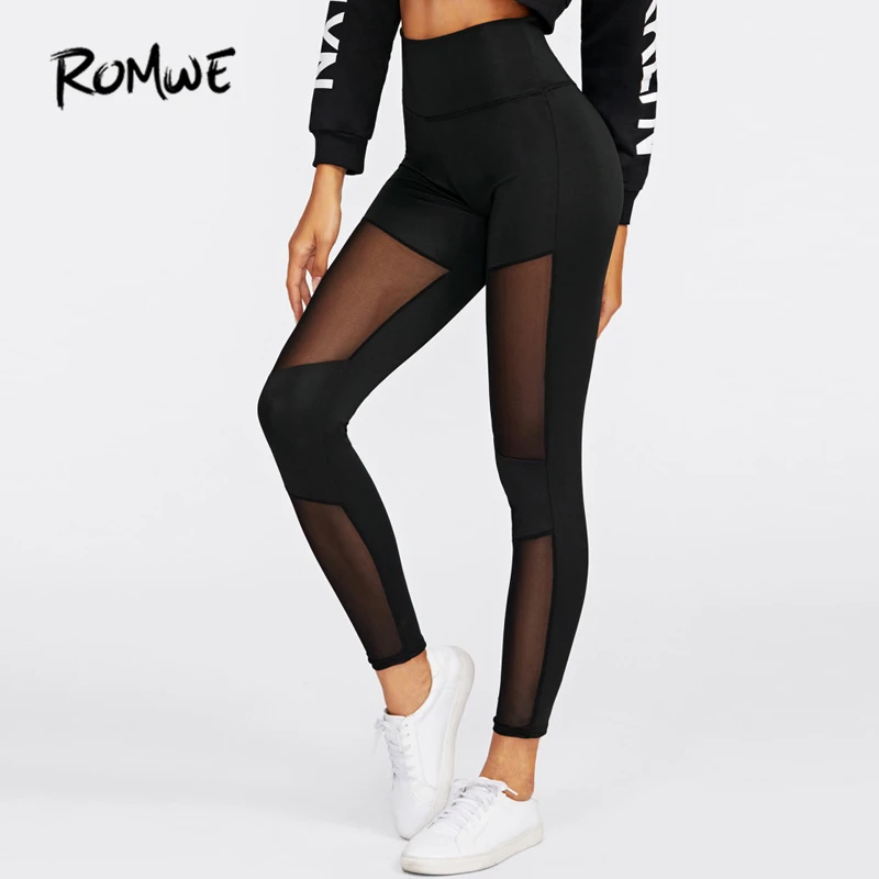 mesh insert workout leggings