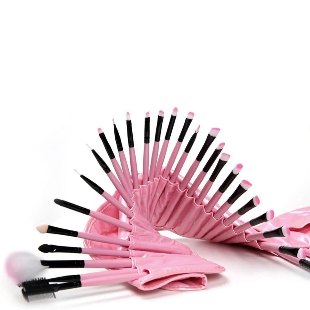 NEW Pink 32pcs Pro soft Makeup Brush Set Cosmetic Brushes Kit+Pouch Bag