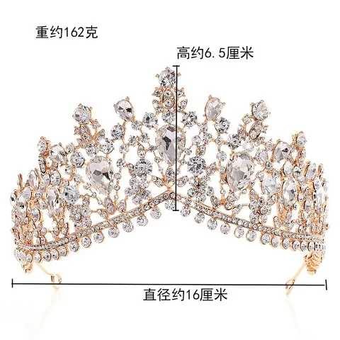 Grandes Europeus Coroas Tiara de Casamento Da Noiva Prata Banhado de Cristal Austríaco Grande Rainha Do Cabelo Do Casamento tiara Acessórios (6)