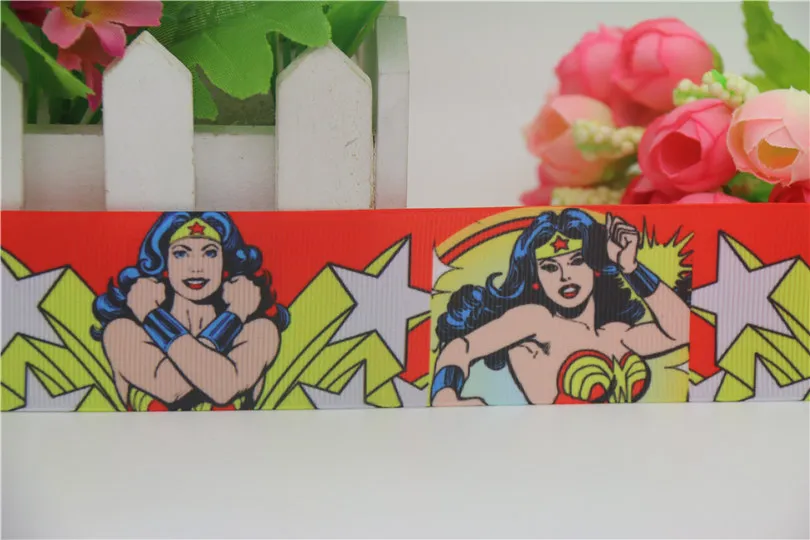 DHK 1,5 '' wonder woman напечатанные головные уборы с бабочкой для волос лук diy вечерние украшения OEM 38 мм B1542