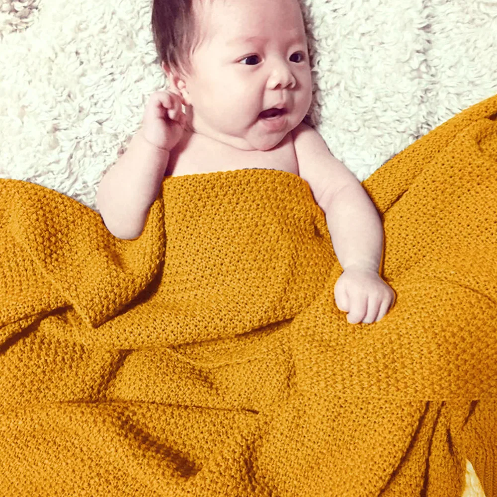 Детское одеяло вязаное Пеленальное Одеяло для новорожденных супер мягкое детское постельное белье для малышей одеяло для кровати диван корзина коляска одеяло s