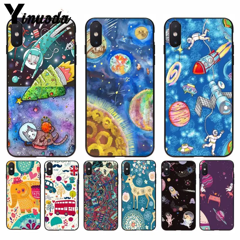 Yinuoda Babaite милый Galaxy Космический узор красочный умный чехол для телефона Apple iPhone 8 7 6