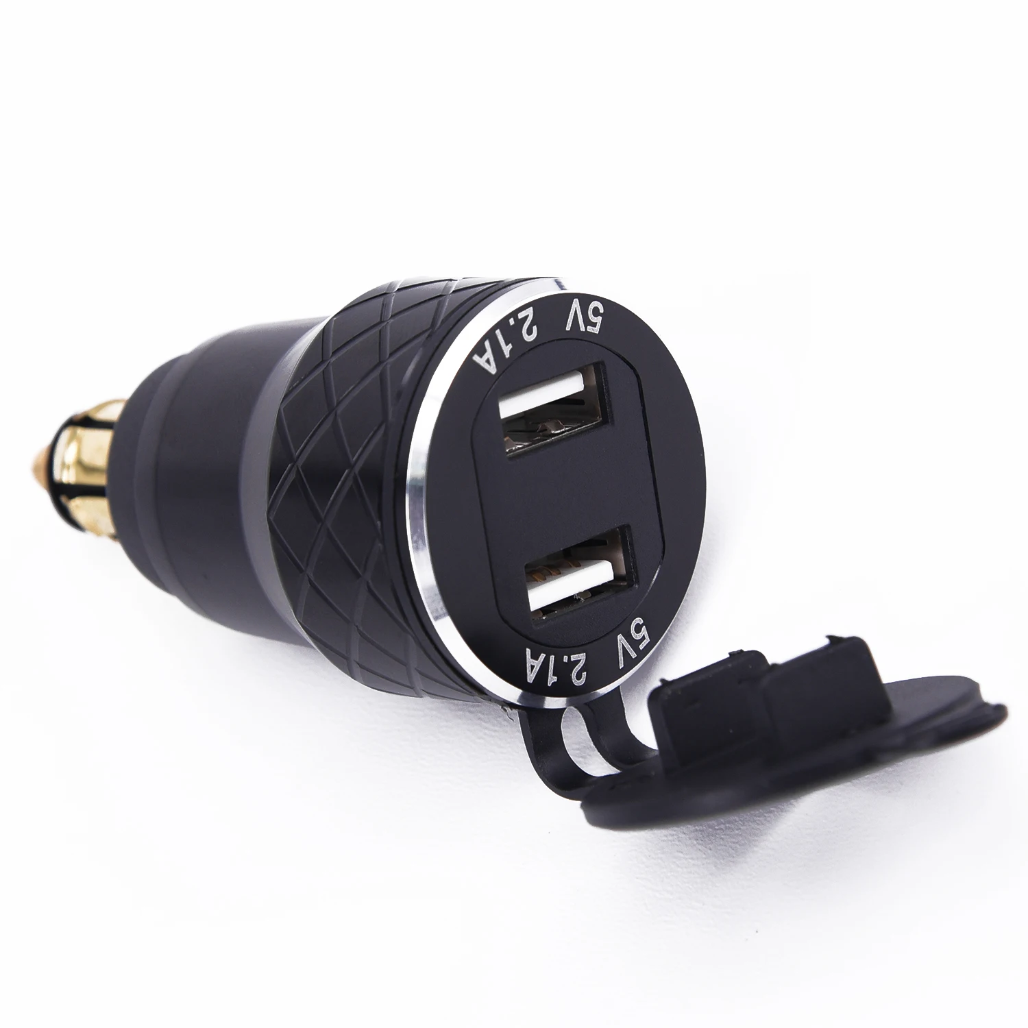 1pc Black Brand New And High Quality Aluminum Alloy Shell metal CNC Dual USB Charger For BMW Motorcycle Cigarette Lighter