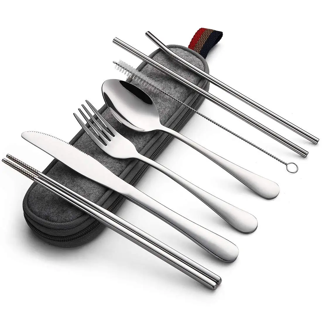 Stainless Steel Dinnerware Set Travel Camping Cutlery Set Reusable