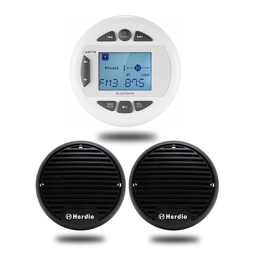 Морской Стерео Bluetooth датчик радио FM AM Аудио MP3 плеер Радио + 3 дюйма морской