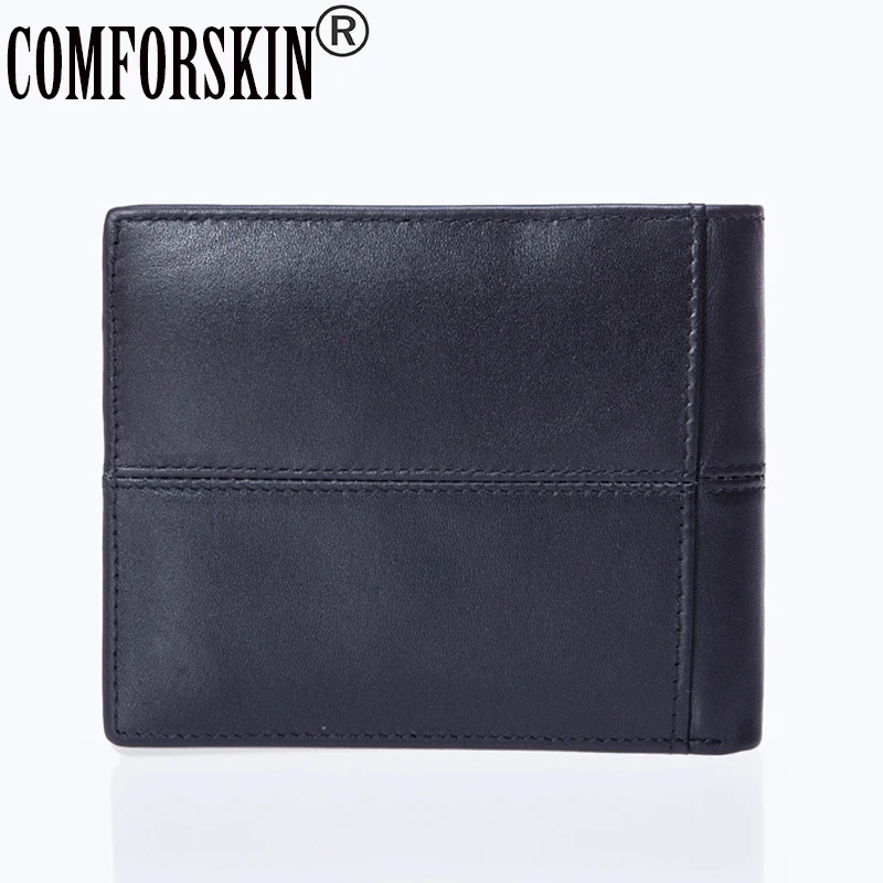 COMFORSKIN деловые мужские кошельки коровья кожа 2018 фирменный дизайн пэчворк Ретро