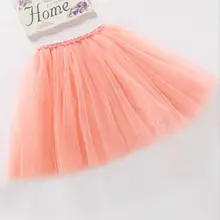 Новые модные юбки для девочек; юбки в стиле принцессы; милые юбки-пачки 2-10Year Детская летняя одежда из 3 слоев газовое платье с короткими рукавами для девочек, юбки