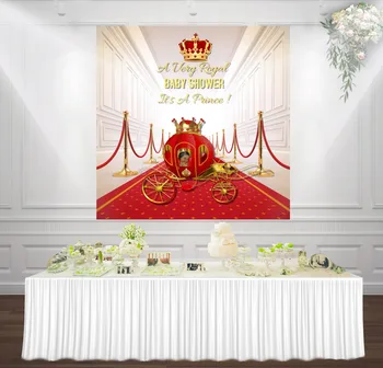 

HUAYI red carpet car crown royal little prince photography backdrop baby shower background sm-045