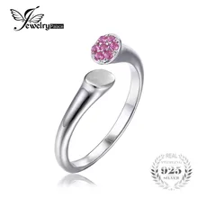 Jewelrypalace 925 plata esterlina creado zafiro rosa wrap diseño apilable anillo 6 7 8 tamaño ajustable mujeres anillo de la joyería fina