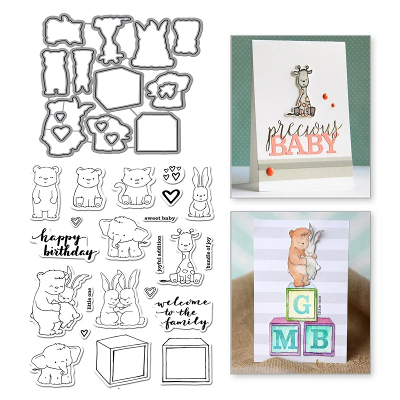

Eastshape Rabbit Giraffe Bear Metal Cutting Dies Animal Stamps Scrapbooking For Making Cards Decorative Embossing Crafts Stencil