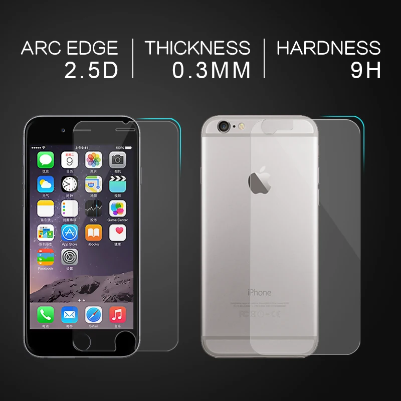Baixin-2Pcs-Front-Back-Tempered-Glass-For-iPhone-4-4s-5-5s-5c-6-6s-6plus