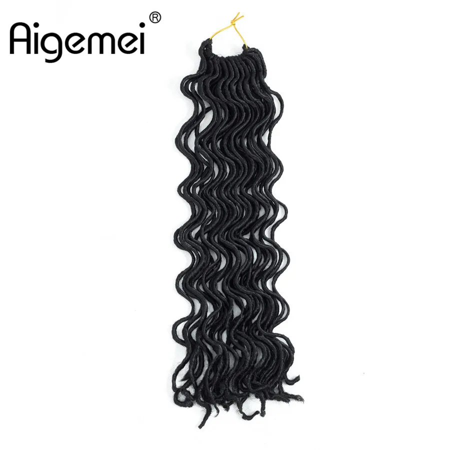 Aigemei 24 root/шт крючком искусственная locs косы волосы продукты 18 дюймов Синтетические волокна, плетение волос 100 г цвет 1b